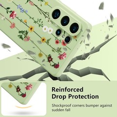 Floral Case for Samsung Galaxy S26 Ultra 5G, Cute Flower Pattern Slim Cover Gree