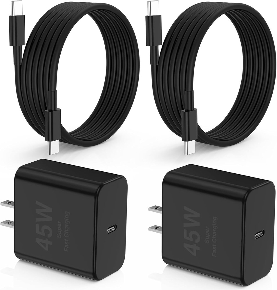 45W Type-C Super Fast Charger Block for Samsung Galaxy S25/S24 Ultra 10ft