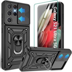 For Samsung Galaxy S21 Ultra Case w/ Military Grade Protective Cover & Kickstand