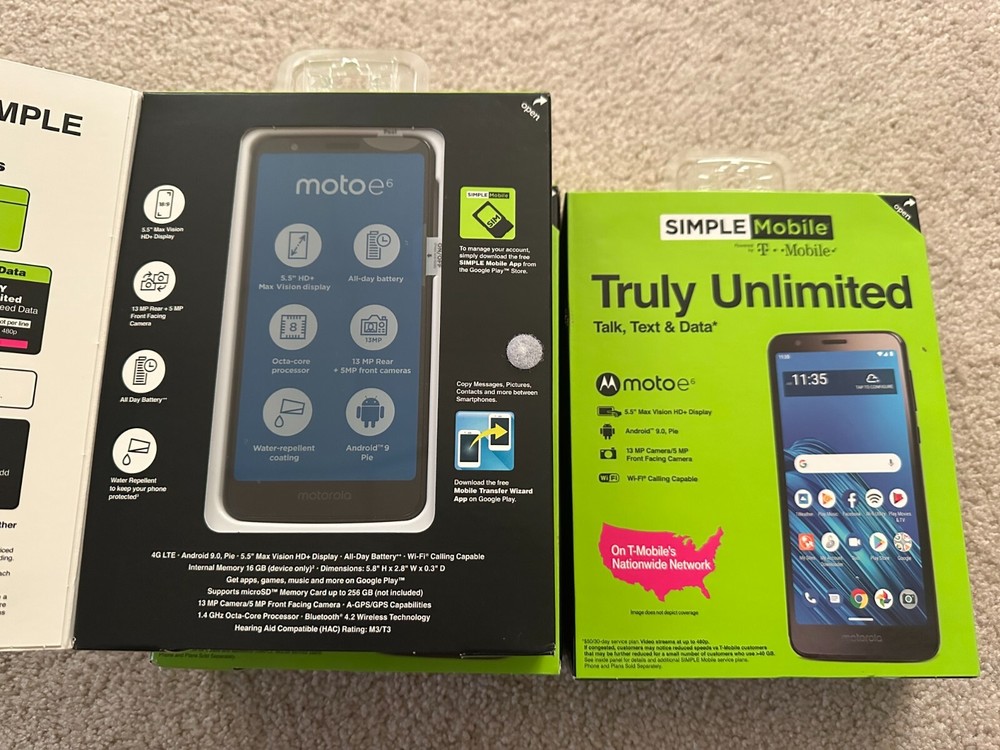Motorola moto e6 SIMPLE Mobile Smart Phone NEW