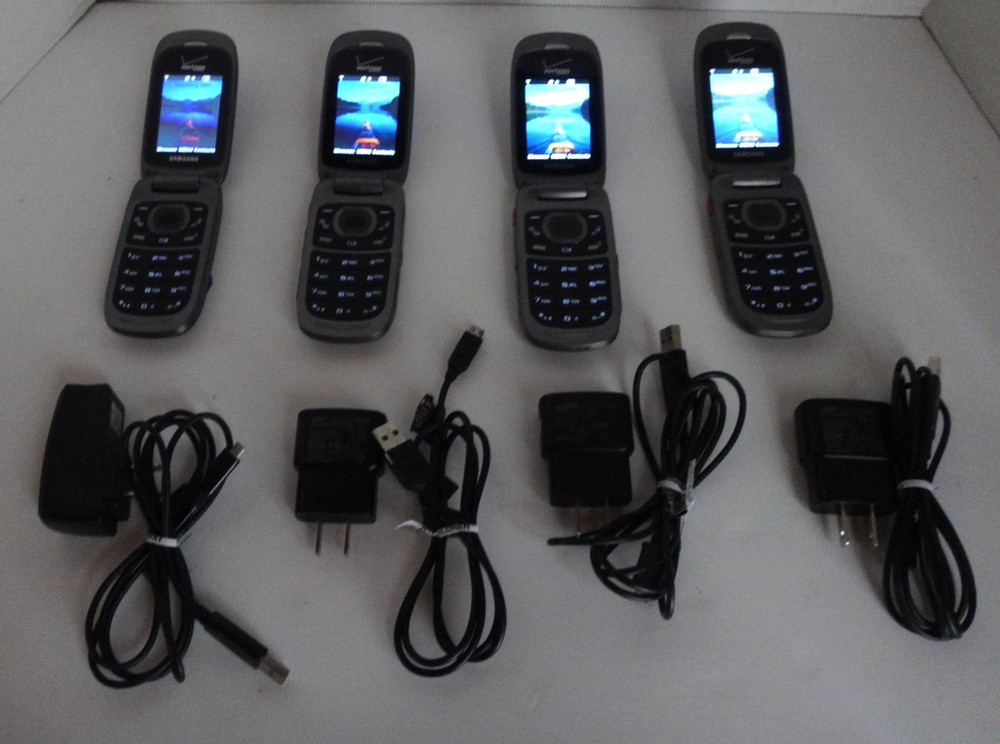 LOT OF FOUR Samsung Convoy 2 SCH-U660 RUGGED Handheld Flip Phone PUSH TO TALK