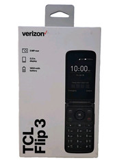 TCL Flip 3 Verizon Prepaid Flip Phone 3.2″ Display w/ 5MP Camera | Stone Grey