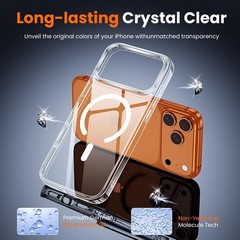 3 in 1 for iPhone 17 Pro Case Clear, Not Yellowing, Screen Protector, Camera Len