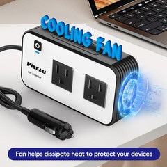 200W Car Power Inverter, DC 12V to 110V AC Car Plug Adapter Outlet with USB Char