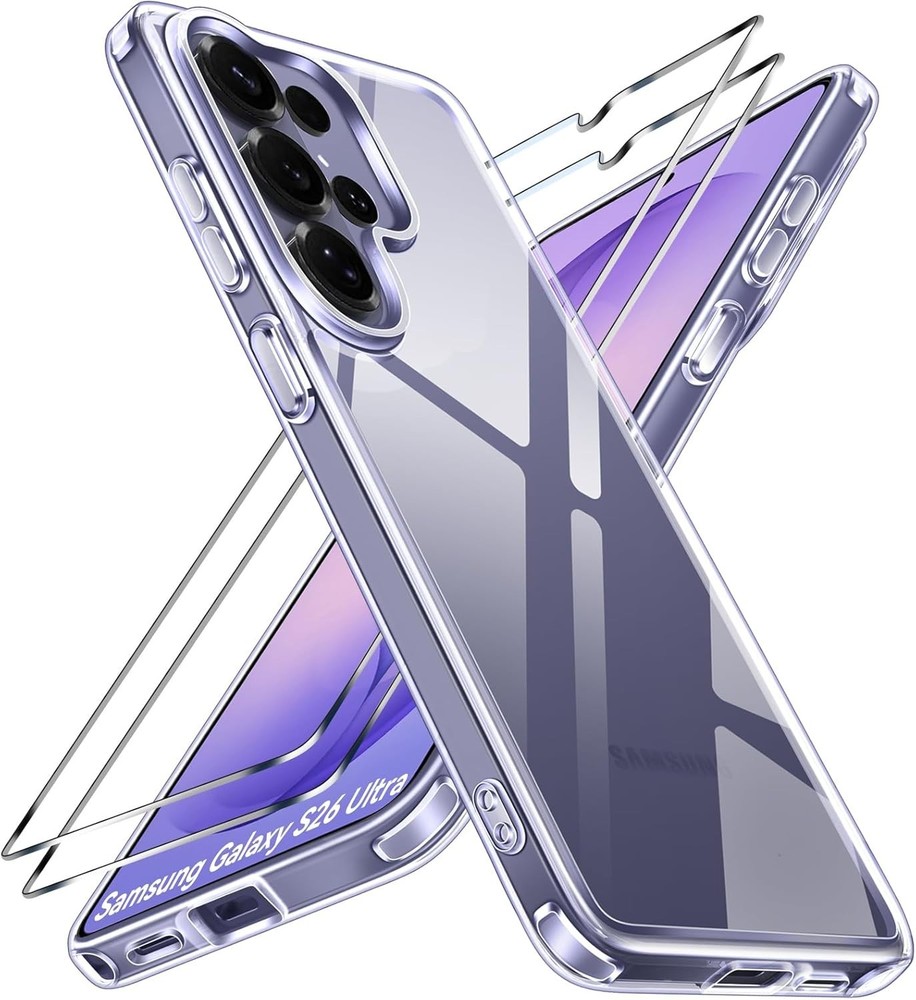 3-in-1 Case for Samsung Galaxy S26 Ultra 6.9 w/ Tempered Glass Screen Protection