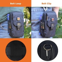 Large Multi-Purpose Nylon Cell Phone Belt Holster for iPhone 17 Pro Max Case 16
