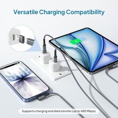 60W USB-C Fast Charger Adapter for iPhone 17 Pro Max, 10FT Cable