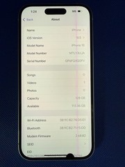 Apple iPhone 15 – 128GB – Blue (AT&T) Fin Crack Bad LCD 84% Only