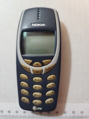 USED Nokia 3360 Tested Working Blue and Gray AT&T Brick Phone