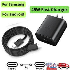 45W Super Fast Wall Charger 6FT USB C Cable For Samsung Galaxy S23 S22 S21 S20