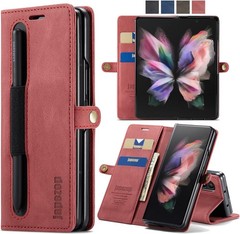 Leather Flip Case Wallet for Samsung Galaxy Z Fold 3 5G, RFID Blocking, Kickstan