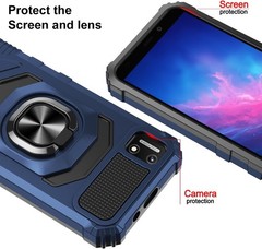 Cloud Mobile Stratus C7 Phone Case with Tempered Glass Screen Protector, Navy