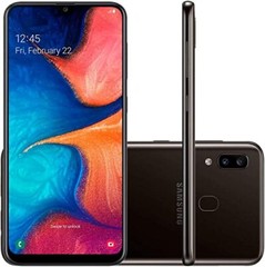 Used 4/10 Samsung Galaxy A20 SM-A205U 32GB Black Spectrum Only with Image Burn