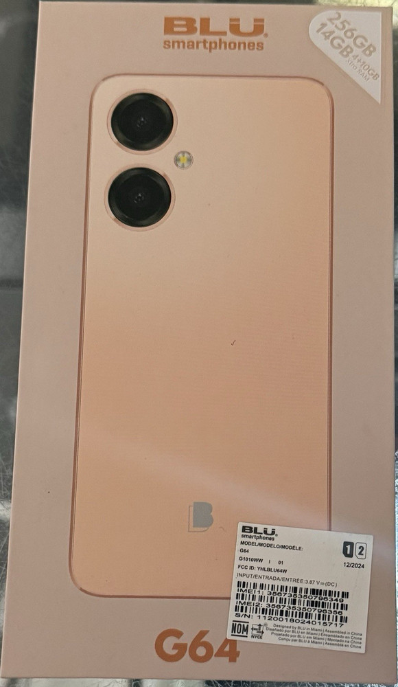 BLU G64 Gold 256GB 4GB RAM Android 14 Octa-Core 6.8in 50MP microSD