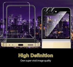 Samsung Galaxy Z Flip 5 Screen Protector Flexible Film, Tempered Glass 4 in 1