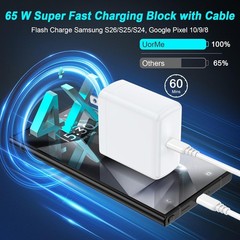 65W Super Fast Type-C Charger for Samsung Galaxy S26 Ultra S23 & 6ft Cable