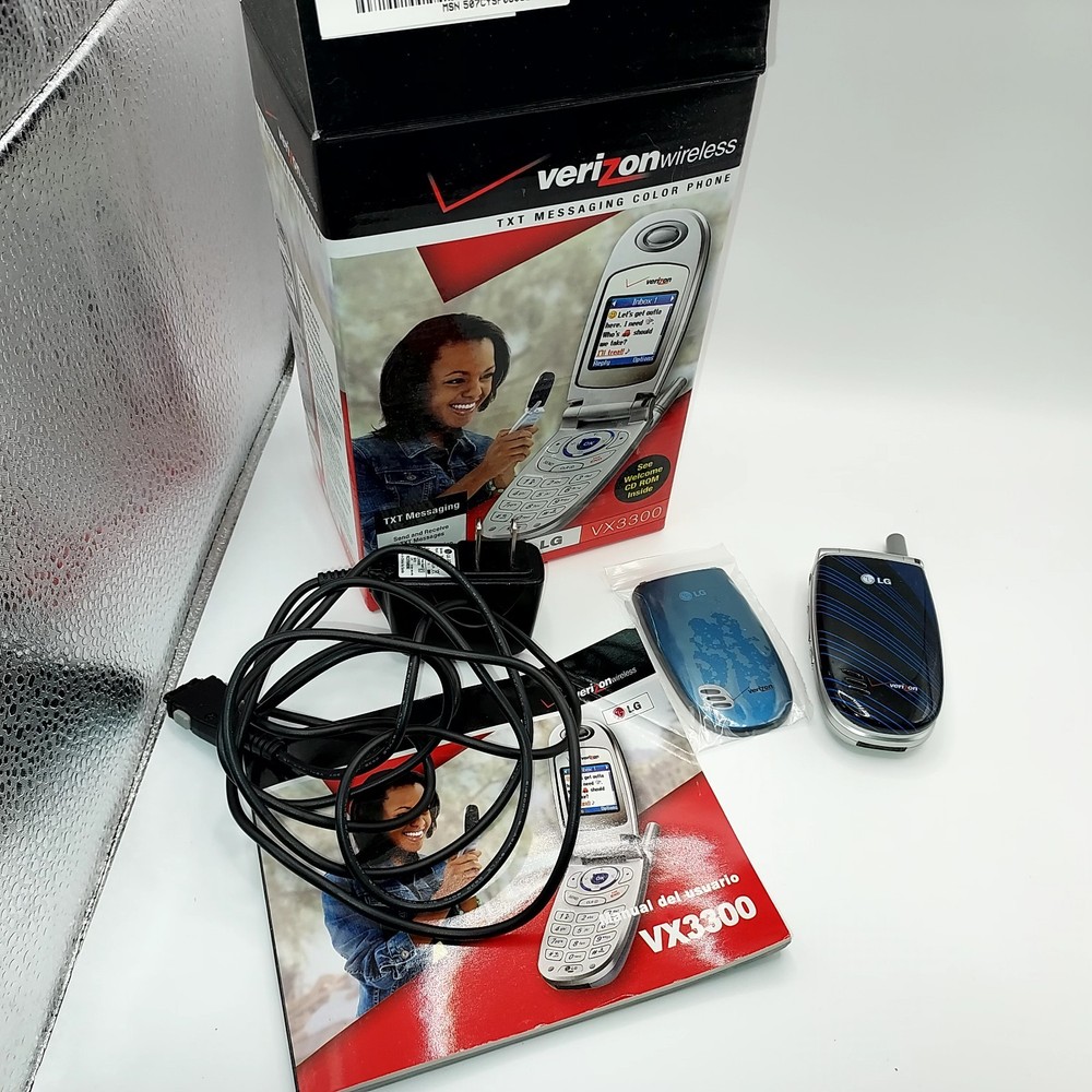 LG VX3300 Verizon Wireless Flip BLACK BLUE Faceplate Cell Phone BRAND NEW w/box