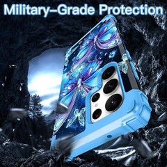 Galaxy S23 Ultra Case Glow in the Dark Three Layer Heavy Duty Shockproof Hard PC