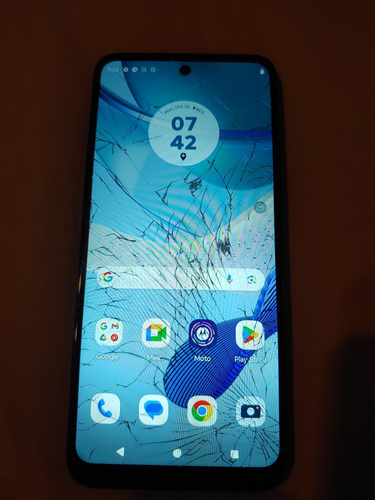 Cracked Motorola Moto G 5G 2023 XT2313-6 64GB Phone, Ink Blue, Dish Wireless #37