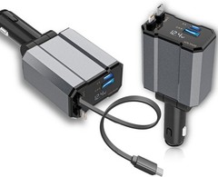 4 in 1 Fast USB-C Car Charger for iPhone 16 15 14 13 12, Samsung