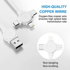 2 Pack Multi Fast Charging Cord for iPhone Series, Galaxy Series