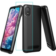 Cloud Mobile Stratus C8 Phone Case with Screen Protector, Heavy Duty Black Cover