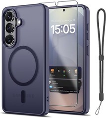 Magnetic Samsung Galaxy A57 5G Case with Screen Protector and Wrist Strap, Dark
