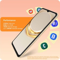A3 4G Unlocked Android Phones 6.6” HD+ Display Android 12 Smart Octa-Core 6(3…