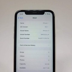 Broken Unlocked Apple iPhone 11 64GB 18.0 MHCQ3LL/A Read