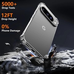 Clear TPU Slim Fit Shockproof Case with Tempered Glass for Google Pixel 10/Pro