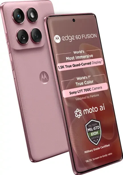 MOTOROLA Moto Edge 60 Fusion 5G-Factory Unlocked Dual SIM-8GB RAM-PINK Zephyr