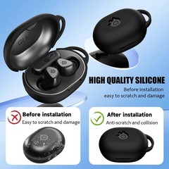 Steelseries Arctis Gamebuds Silicone Case, Unisex Soft Protective Case, Black