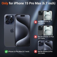 Magnetic iPhone 15 Pro Max Case, Military Grade Drop Protection, Matte Black