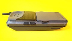 MOTOROLA MICRO TAC ELITE VINTAGE FLIP PHONE FOLDABLE MOUTHPIECE DUAL LINE LED