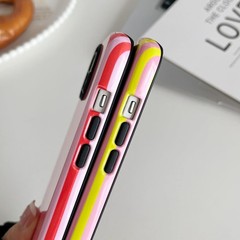 iPhone 14 Plus/15 Plus Case Cute Aesthetic Striped Phone Case for Women Girl