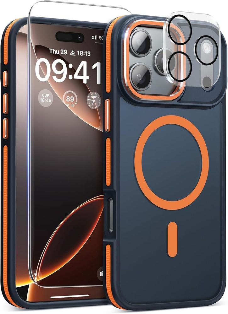 3 in 1 Magnetic Case for iPhone 17 Pro Max, Includes Screen Protector & Camera C