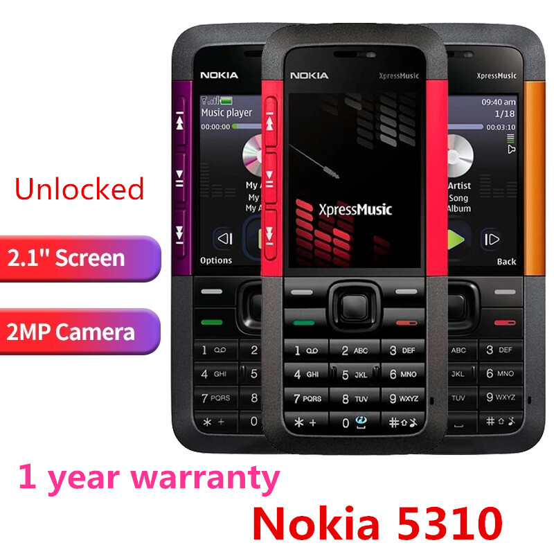 Nokia 5310 XpressMusic Unlocked Bluetooth Mobile Phone Hebrew English keyboard