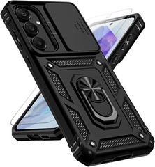 Samsung Galaxy A55 5G Case with Slide Camera Cover & HD Screen Protector, Milita