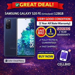SAMSUNG GALAXY S20 FE 5G SM-G781U UNLOCKED 128GB CLOUD BLUE EXCELLENT REFURB