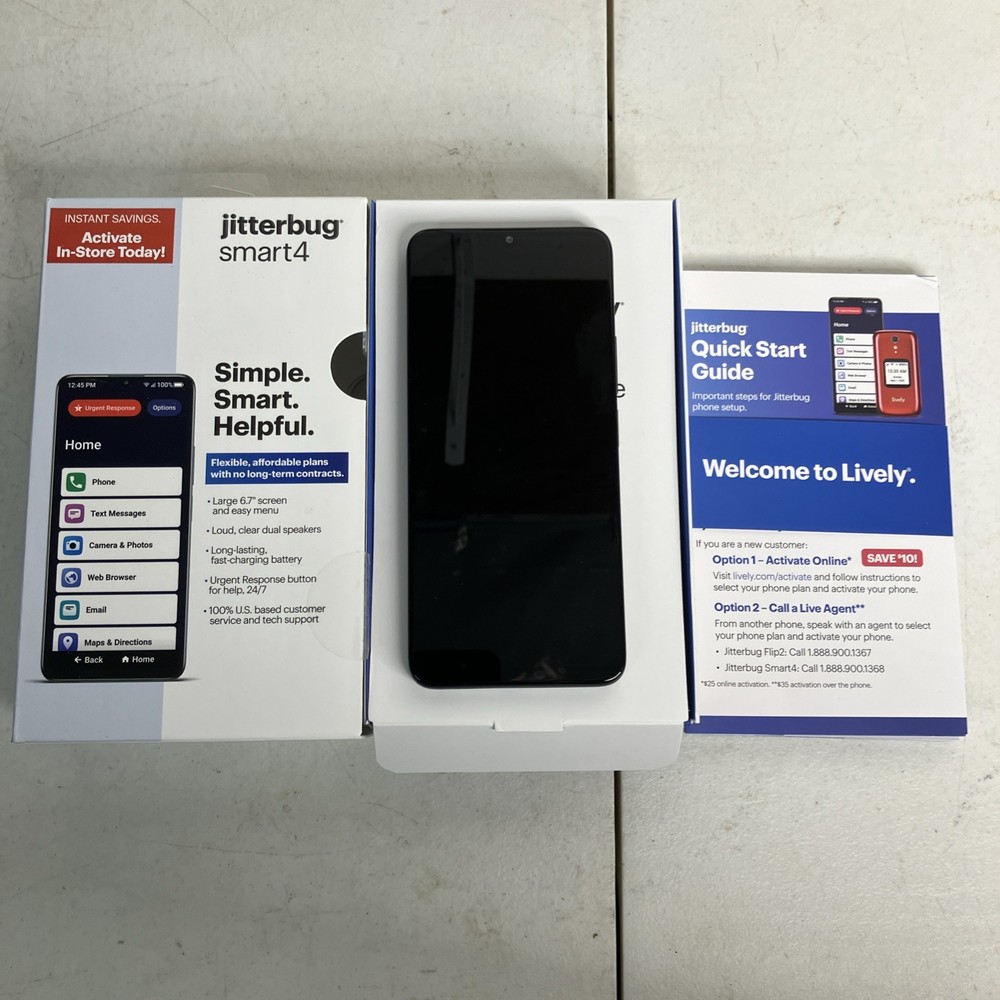 Lively Jitterbug Smart4 6.7″ Android Smartphone for Seniors – Password Locked