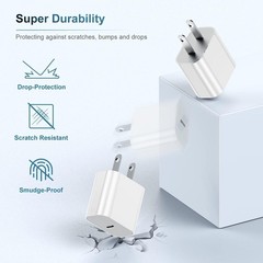 Fast 20W USB-C Charger Block with 6ft Cable for iPhone 17 Pro Max/16 Pro Max