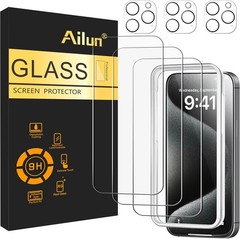 3PCS Screen Protector & Camera Lens Protector for iPhone 15 Pro Max 6.7 Inch Cas