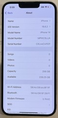 TESTED USED GSM UNLOCKED STARLIGHT iPhone 14, 256GB A2649 MPW23LL/A, 85% BATTERY