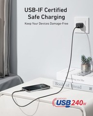 240W USB-C Fast Charger Adapter for iPhone 17 Series, MacBook Pro, 6ft