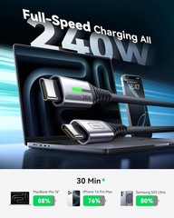 240W Fast Charging USB-C Charger for iPhone 17, Samsung S26 [6.6ft]