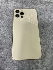 Apple iPhone 12 Pro Gold Cracked Screen Back 78% BH 128G ATT