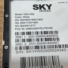 SKY Devices Elite H55 -8GB Dual Sim Android Smart Phone, Cracked glass Password