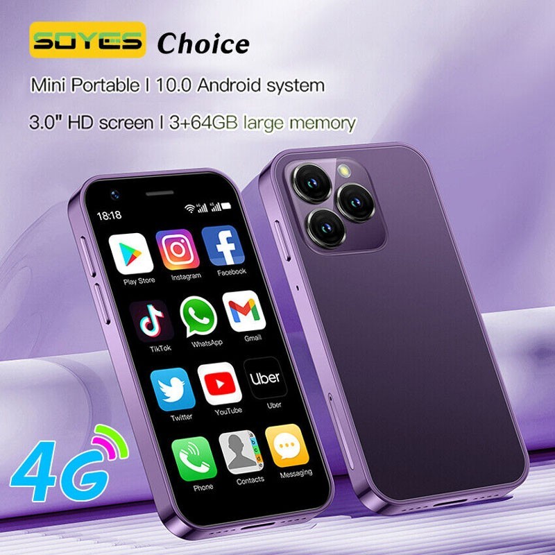 SOYES XS16 Mini Android10.0 4G Network Smartphone 3GB RAM 64GB ROM 3″ 5MP Camera