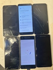 Lot of 6 (six) Google Pixel 2 2XL 64GB 128GB Black Gray As-Is for parts Repair!!