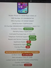 Apple iPhone 15 128GB Black T-Mobile for Parts Or Repair Read Description